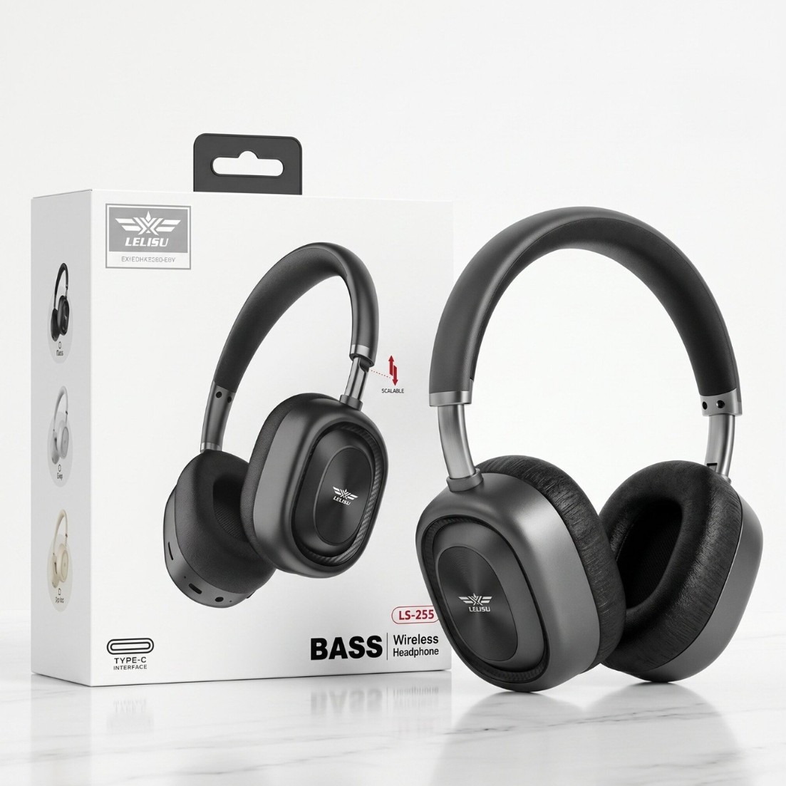 15 Lelisu LS-255 Bass Wireless Headphones | Bluetooth Over-Ear Headset with Type-C Interface - Image 1