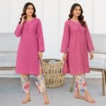 UnStitched Bonanza Lawn 2 PC - Elegant Summer Collection - Embroidered Chikankari Shirt - Embroidered Sleeves - Printed Trouser - Image 2