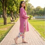 UnStitched Bonanza Lawn 2 PC - Elegant Summer Collection - Embroidered Chikankari Shirt - Embroidered Sleeves - Printed Trouser - Image 4