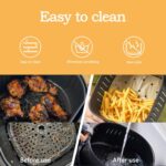 Air Fryer Paper Liners Square Disposable - 9in-23cm 100Pcs Air Fryer Parchment, Unbleached Perforated - Image 3
