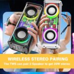 Portable Bluetooth Speaker With LED Lights&Transparent Casing - Image 2