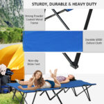 Double Camping Cot Bed, With Bag - Blue - Image 4
