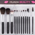 12-Piece Professional Makeup Brush Set | Ultra-Soft Synthetic Bristles | Face & Eye Makeup Kit | Huada | Fit Me | Pabibrow