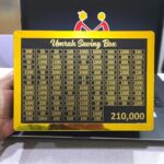 UMRAH SAVING BOX GOLDEN BLACK WOOD 210K