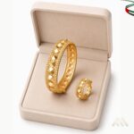 Studded Gold Bangle Set