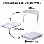 Folding Table Portable Foldable Camping Picnic Table, Extra Strength Aluminium Gardern Tables For Indoor Outdoor Party Dining - Image 2