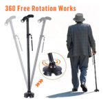 Folding LED Walking Stick Cane With Flashlight For Senior Aluminium Travel Hiking Cane Trekking Pole Crutch Handle Strap 5 Gears - Image 9