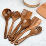 6pcs Wooden Utensils Teak Cooking Utensils Set Nonstick Pan Kitchen Utensils Set