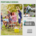 34/74cm Folding Camping Table, With Handle - Grey - Image 2