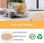 Air Fryer Paper Liners Square Disposable - 9in-23cm 100Pcs Air Fryer Parchment, Unbleached Perforated - Image 2
