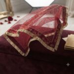 Qabool Hai Premium Bridal Embroidered Net Dupatta | Nikah Dupatta - Image 3
