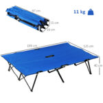 Double Camping Cot Bed, With Bag - Blue - Image 3