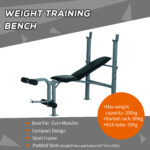 4-Levels Adjustable Weight Bench Fitness Equipment With Barbell Rack-Black - Image 4