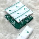 14 August Special 2 Piece Embroidered Lawn Suit – White & Green - Image 4