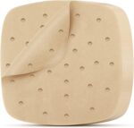 Air Fryer Paper Liners Square Disposable - 9in-23cm 100Pcs Air Fryer Parchment, Unbleached Perforated