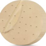 Air Fryer Round Paper Liners Disposable - 7in 18cm 100Pcs Air Fryer Parchment, Unbleached Perforated