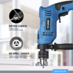 G LAXIA 550W Hammer Drill, Speed Variable 3000 RPM, 13mm  Chuck, Electric Hammer And Drill 2-in-1 ,Package Contains 105 Accessories - Image 8