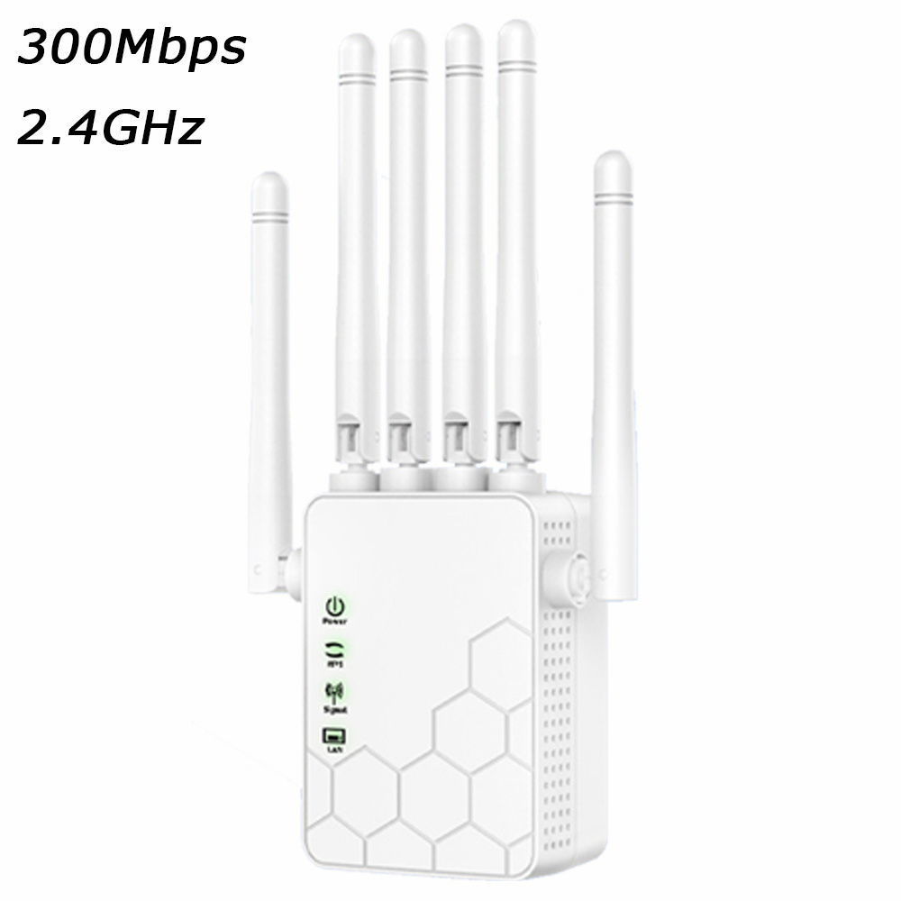 56921f1e-872e-4029-b746-98b071925232.jpg 300Mbps WiFi Repeater, 2.4GHz Or 5GHz&2.4GHz, 6 Antenna Wireless Amplifier, AP Modes And Repeater Mode Extender Booster, WiFi5, White - Image 1