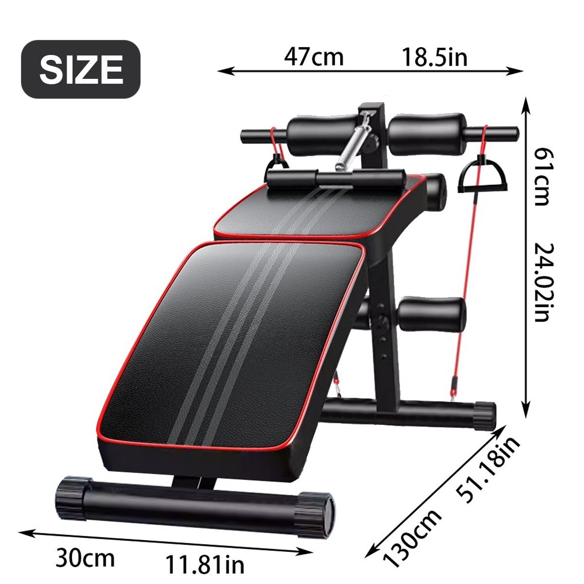58c7f0fa-c12d-4dbc-a105-ebd9425b8c27.jpg Sit Up Bench Adjustable Core ABS Workout Multipurpose Thigh Support For Home Gym - Image 1