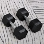 2x10kg Hex Dumbbells Set Rubber Dumbbells Weight Lifting Equipment Fitness Home Gym - Image 3