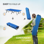 Double Camping Cot Bed, With Bag - Blue - Image 5
