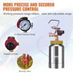 Spray Paint Pressure Pot Tank, 2L/0.5gal Lightweight Air Paint Pressure Pot, 1.8mm Nozzle Spray Paint Gun 3m Hoses For Home Decoration Architecture Construction Automotive Painting, 45PSI Max - Image 2