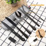 Camping Cutlery Set, 9 Pieces, Outdoor Camping Cutlery Set, Stainless Steel Travel Cutlery,  Box Pack, Portable - Image 6