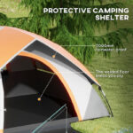 Two Man Single Room Dome Tent, With Accessories - Orange/Grey - Image 2