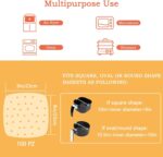 Air Fryer Paper Liners Square Disposable - 9in-23cm 100Pcs Air Fryer Parchment, Unbleached Perforated - Image 7