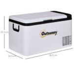 12V Car Refrigerator W/ LED Light, Foldable Handles, 25L Compressor Cooler - Image 3