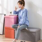 Foldable Ottoman Seat Toy Storage Box Foot Stool Bench UK--40 Cm X 25 Cm X 25 Cm - Image 2
