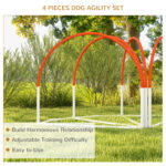 PawHut Dog Agility Equipment Set, Dog Agility Training Equipment For Dogs W/ Oxford Carry Bag, 4 PCS Weave Poles Orange - Image 4
