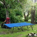 Double Camping Cot Bed, With Bag - Blue - Image 2