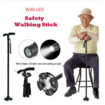 Folding LED Walking Stick Cane With Flashlight For Senior Aluminium Travel Hiking Cane Trekking Pole Crutch Handle Strap 5 Gears - Image 6