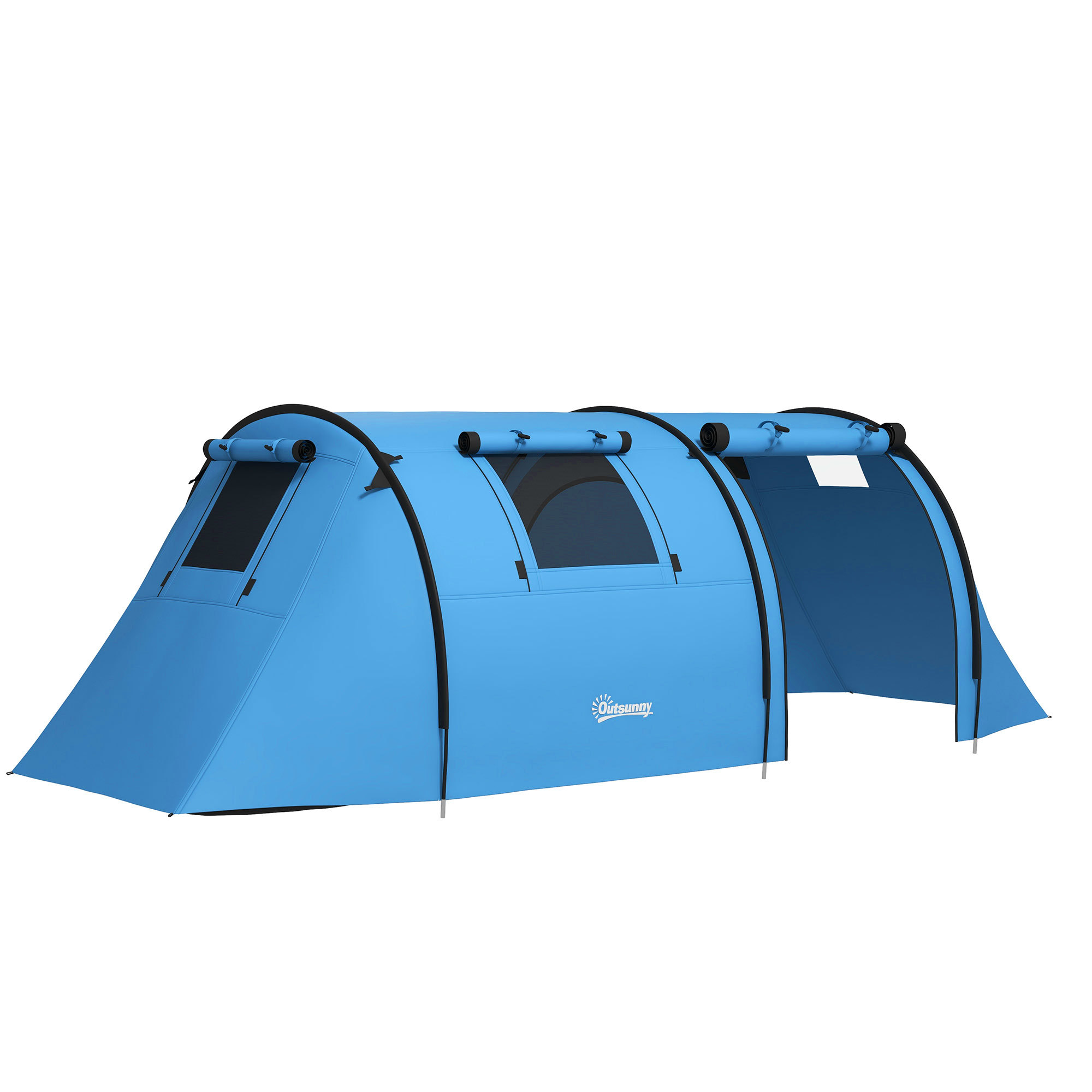 b3a74e87-436e-441f-80b6-f039e751faf2.jpg Four Man Duo Room Tunnel Tent, With Accessories - Sky Blue - Image 1