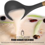 14-Piece Silicone Kitchen Utensils Set Non-stick Cooking Spoon And Baking Tools---Black - Image 8