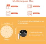 Air Fryer Round Paper Liners Disposable - 7in 18cm 100Pcs Air Fryer Parchment, Unbleached Perforated - Image 7