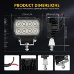 2PCS 4.4 Inch Rectangular Led Work Lights Flood Beam Fit Digger Tractor Digger - Image 2