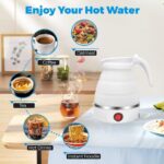 600ML Collapsible Travel Electric Water Kettle Folding Camping Caravan Silicone - Image 4