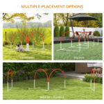 PawHut Dog Agility Equipment Set, Dog Agility Training Equipment For Dogs W/ Oxford Carry Bag, 4 PCS Weave Poles Orange - Image 3