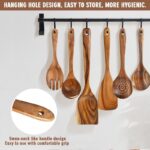 6pcs Wooden Utensils Teak Cooking Utensils Set Nonstick Pan Kitchen Utensils Set - Image 3
