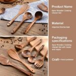 6pcs Wooden Utensils Teak Cooking Utensils Set Nonstick Pan Kitchen Utensils Set - Image 10