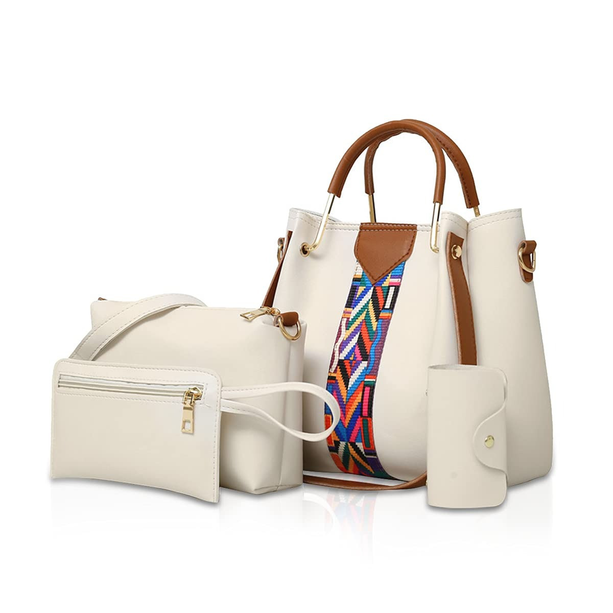 e6524866-73c4-4654-b1f1-8c8e33e48126.jpg Women Handbags Shoulder Bags 4 Pcs Handbags For Ladies Top-Handles Crossbody Bags Purse Wallet - Image 1