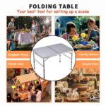 Folding Table Portable Foldable Camping Picnic Table, Extra Strength Aluminium Gardern Tables For Indoor Outdoor Party Dining - Image 6