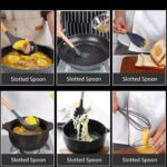 14-Piece Silicone Kitchen Utensils Set Non-stick Cooking Spoon And Baking Tools---Black - Image 6