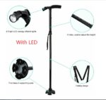 Folding LED Walking Stick Cane With Flashlight For Senior Aluminium Travel Hiking Cane Trekking Pole Crutch Handle Strap 5 Gears - Image 5