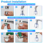 2-pack Water Filter Faucet, 360  Rotatable, Limescale Filter For Drinking Water, Suitable For Kitchen And Bathroom - Image 8